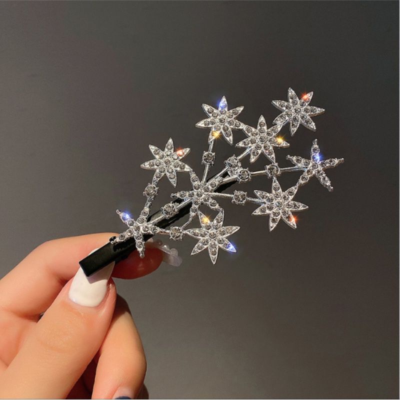 Silver starry branch hairpin