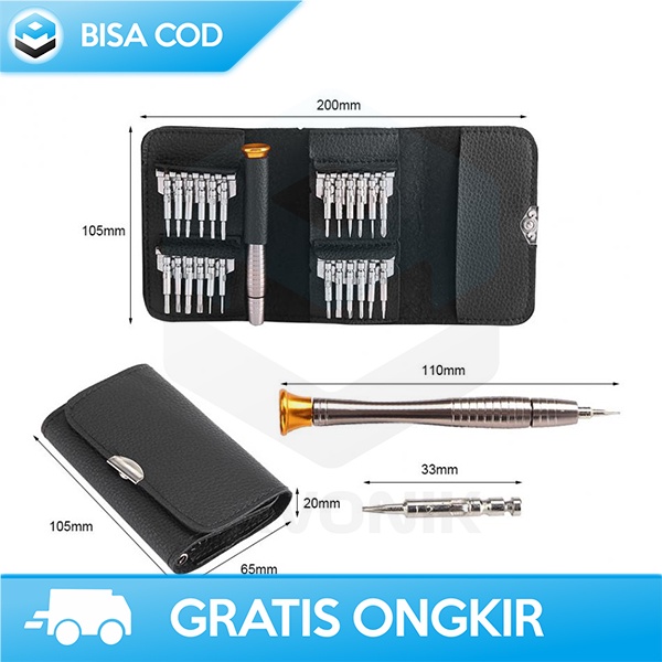 OBENG SET 25 IN 1 REPARASI SMARTPHONE LAPTOP SCREW DRIVER BY VASTAR