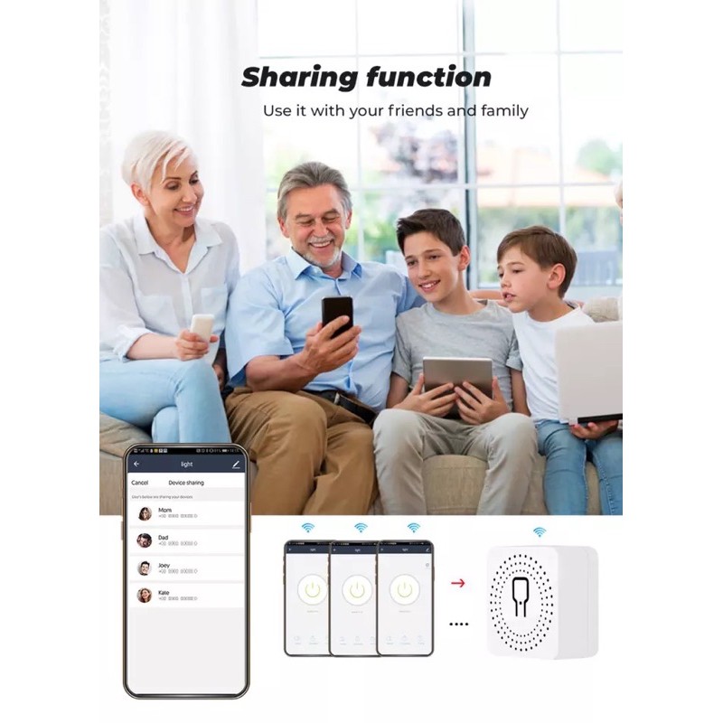 SMARTRUL Mini Two Way WiFi DIY Smart Switch Module 16A Saklar Pintar - White