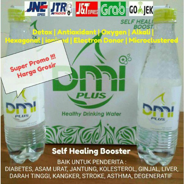 Dmi Plus ion Water - (Alkali, Hexagonal, Antioxidant, Oxygen, Detox) - isi 500ml Per Botol
