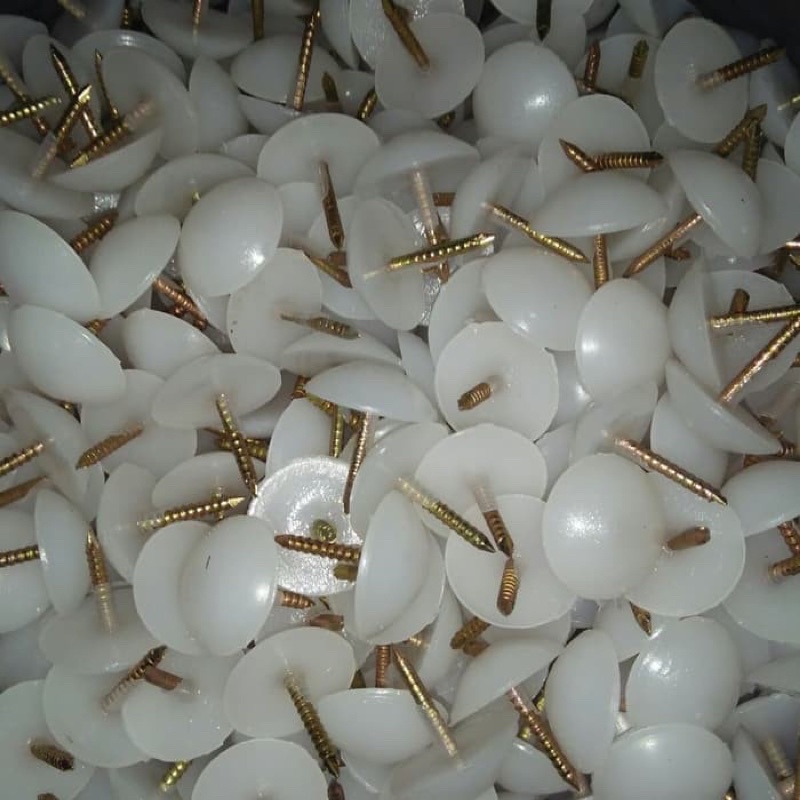 Paku Rotan Putih Paku Ulir Paku Kaki Kursi Meja Lemari Perabot isi 100pcs