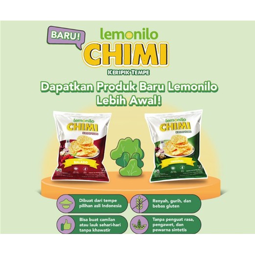 LEMONILO CHIMI KERIPIK TEMPE 40GR | SNACK CEMILAN KRIPIK DIET SEHAT