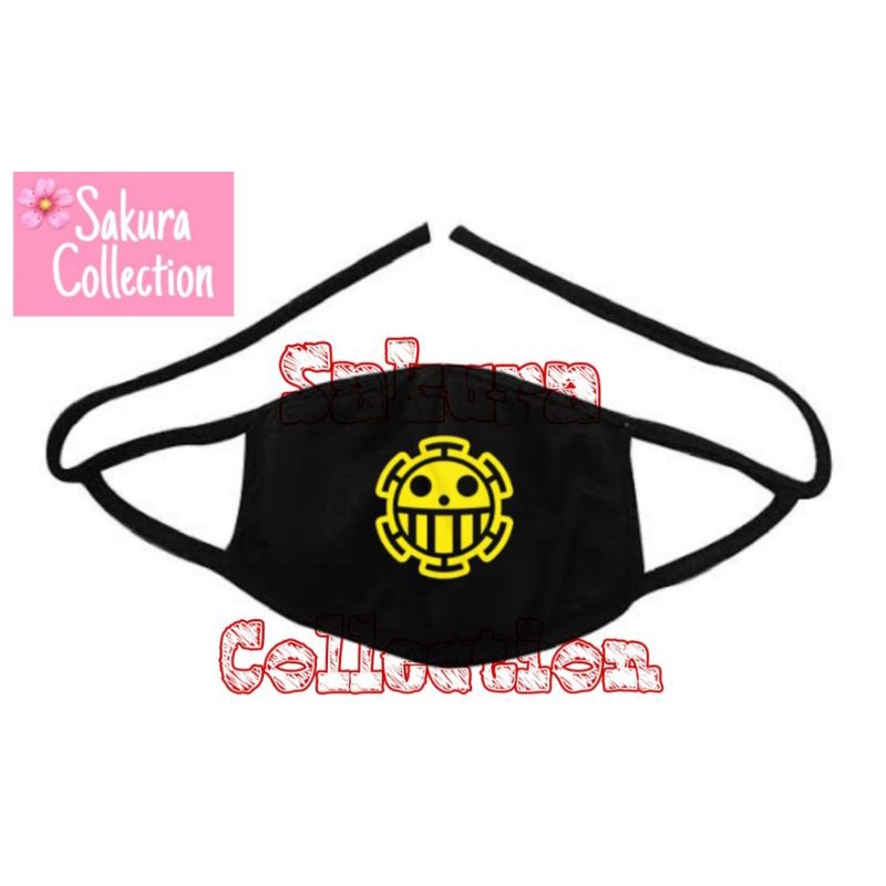 Masker Anime ONE PIECE LOGO Kain 3 ply / Scuba Anak Dewasa / Earloop