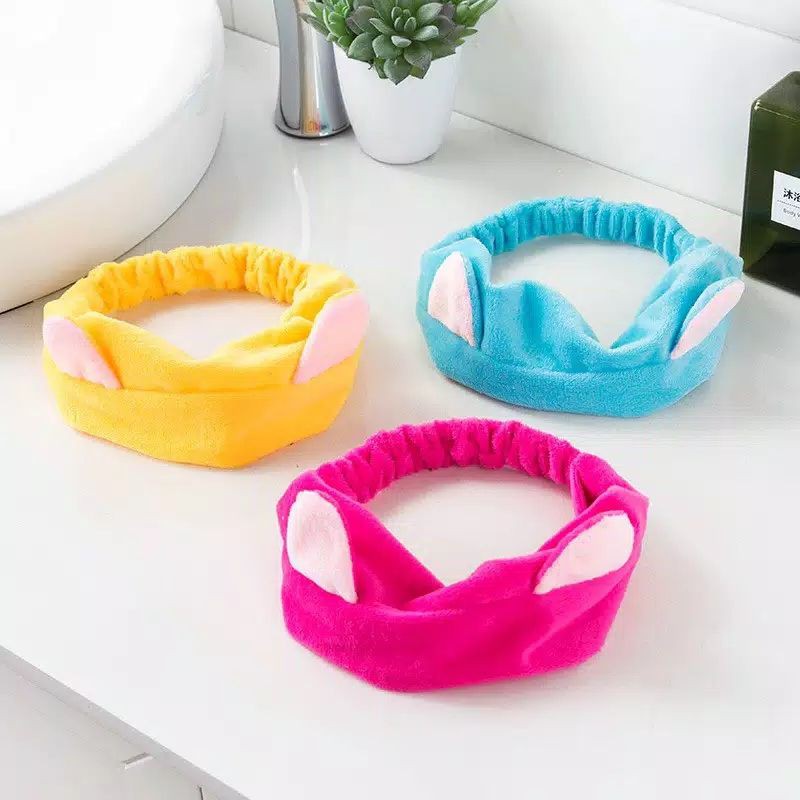 BANDANA BLUDRU MASKER KUCING WARNA RANDOM LUCU IMPORT / HEADBAND FACIAL BANDO MASKERAN