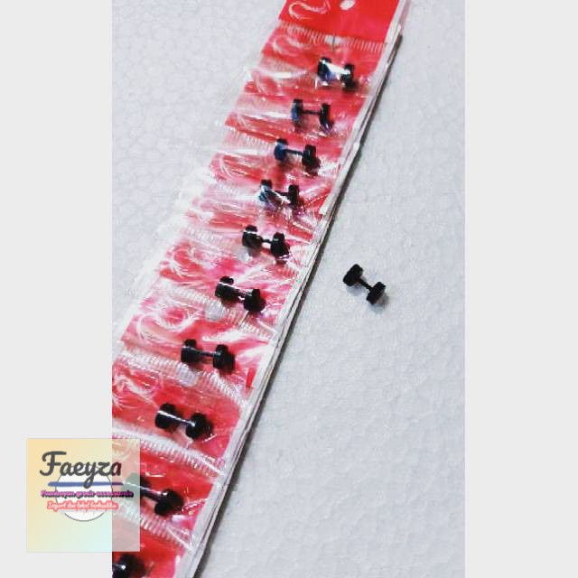 grosir  Anting barbell kecil isi 12 pcs polos