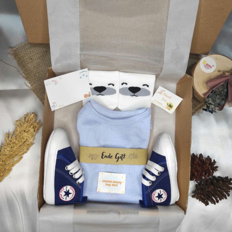 Gift Box Baby / Kado New Born / Kado Bayi/ Baju Bayi / Paket Hadiah Bayi / Hampers Baby Girl / Hampers Baby Boy (BISA COD)-Blue A