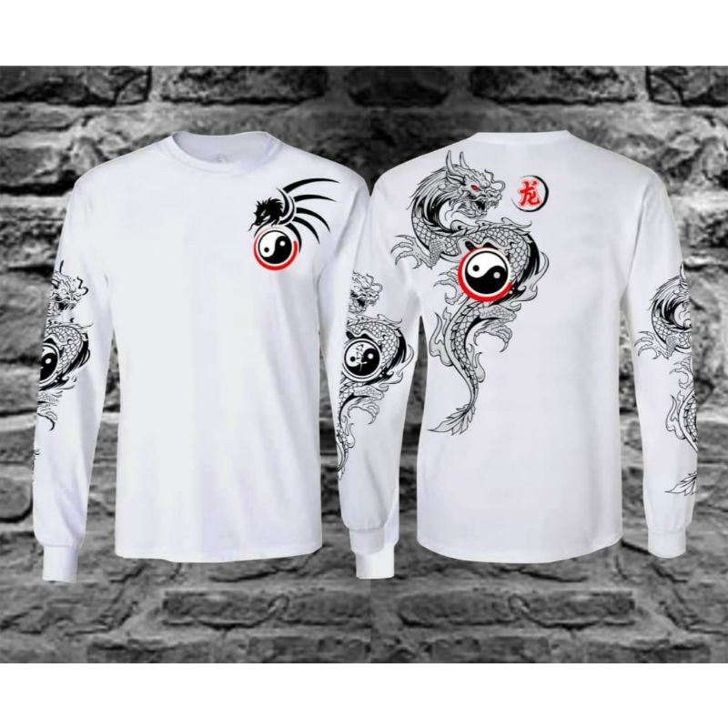 Baju Kaos Naga / Baju kaos Dragon / Baju Kaos / Baju  Kaos Pria  / Baju Kaos Hitam Cowok Lengan Panj