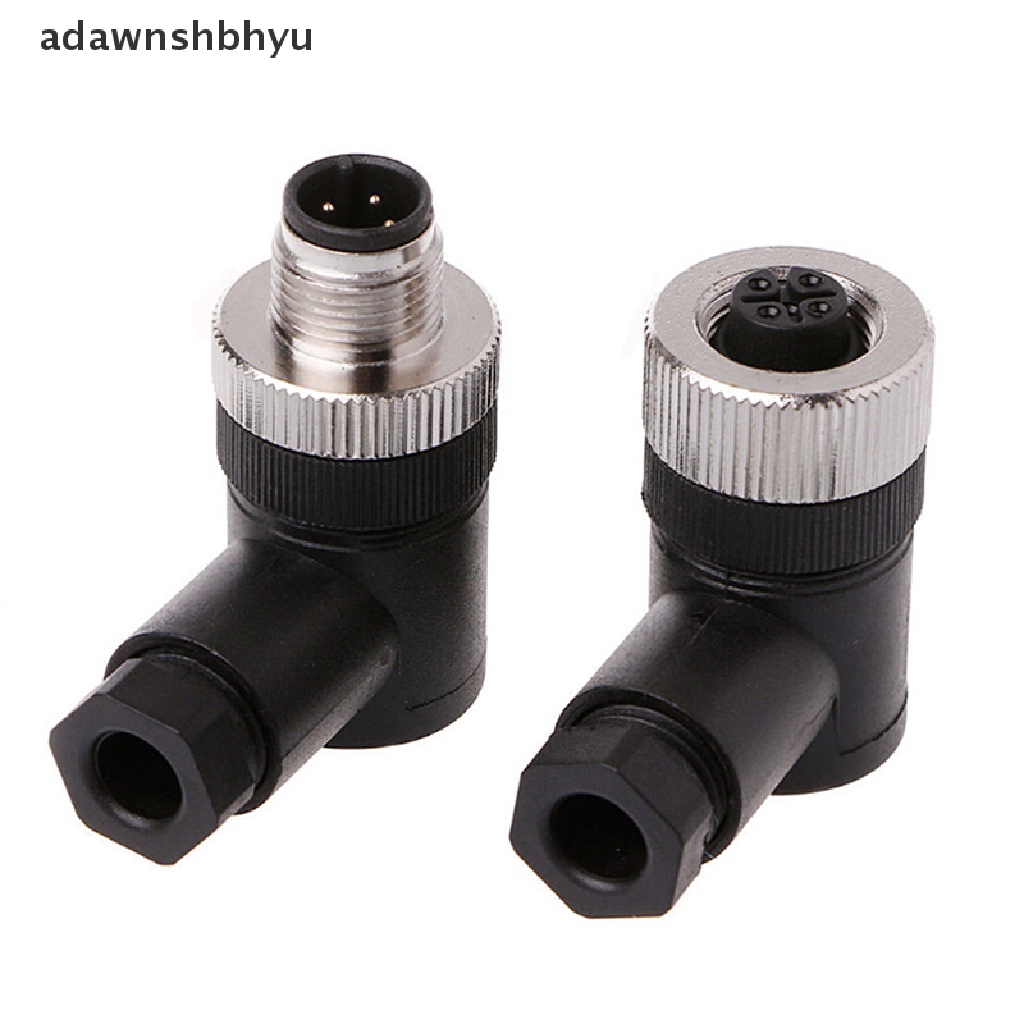 Konektor sensor adawnshbhyu 1Pc M12 3 /4 /5 pin male/female Lurus/Kanan Colokan Sudut