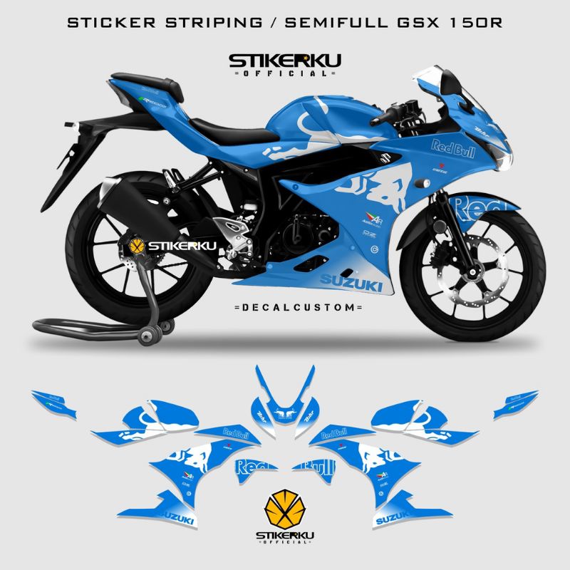 Stiker Striping Suzuki GSX 150R/Decal Motor Suzuki GSX 150R Edisi RedBull