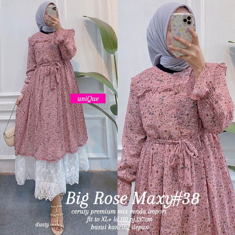 Dress Rose  Maxy #38 || Realpict (COD Bayar Ditempat)