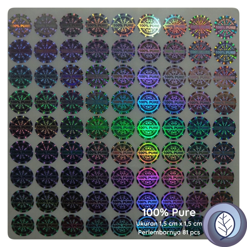 

Stiker Hologram 100% PURE NP-SQ Silver