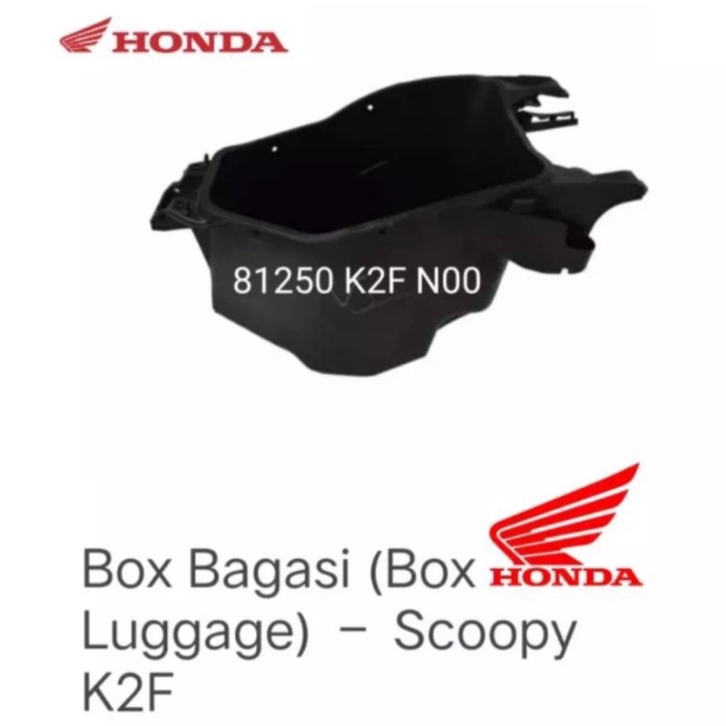 81250-K2F-N00 box bagasi scoopy new led 2021 asli honda ori ahm