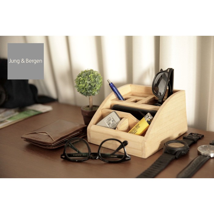 

Murah Wood Pen Holder GUENTHER Tempat Pensil Kayu desktop storage Stationery Elegan