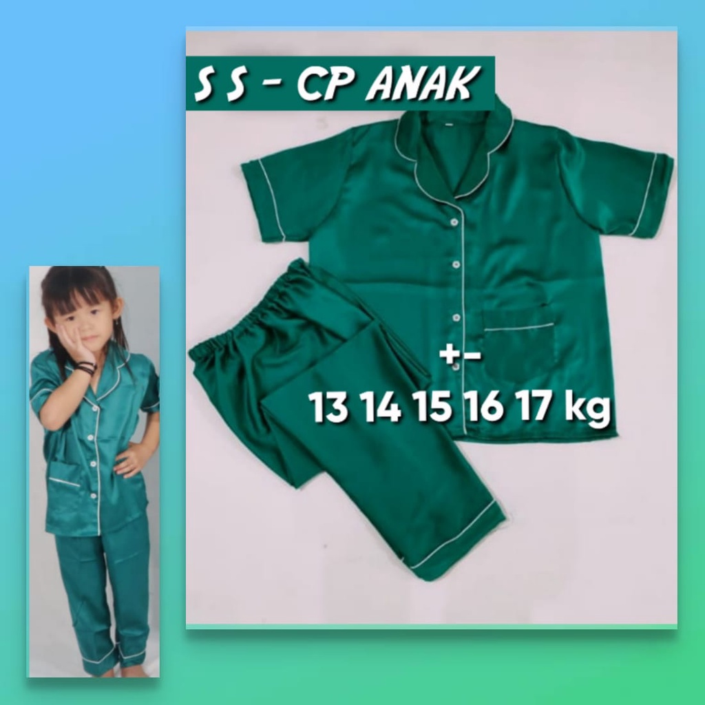 piyama couple setelan anak anak satin