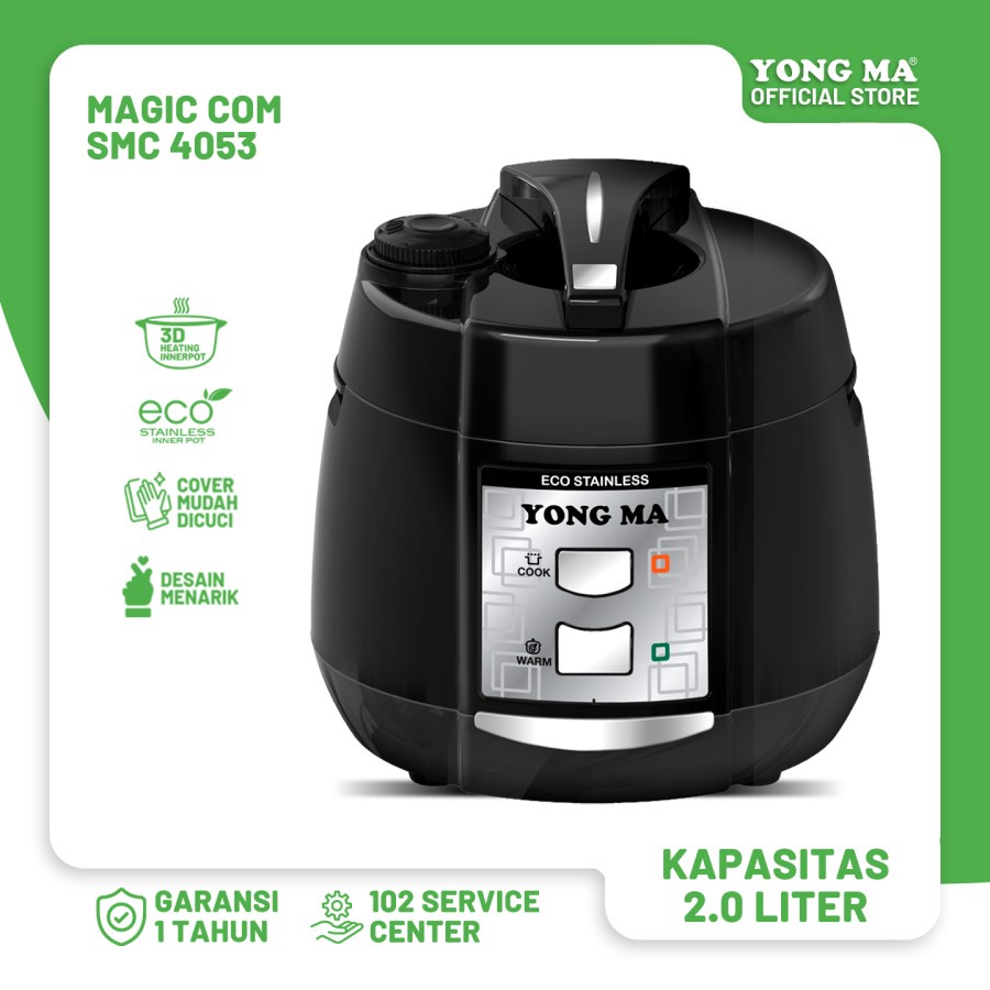 YONG MA RICE COOKER SMC 4053 (2lt) Stainless Innerpot