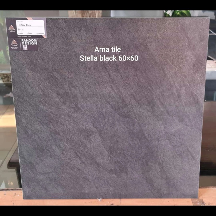 granit lantai 60x60 stella black by arna textur matte
