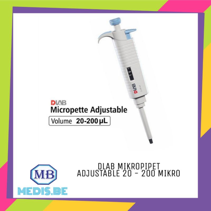 MIKROPIPET DLAB ADJUSTABLE 20-200 MIKRO