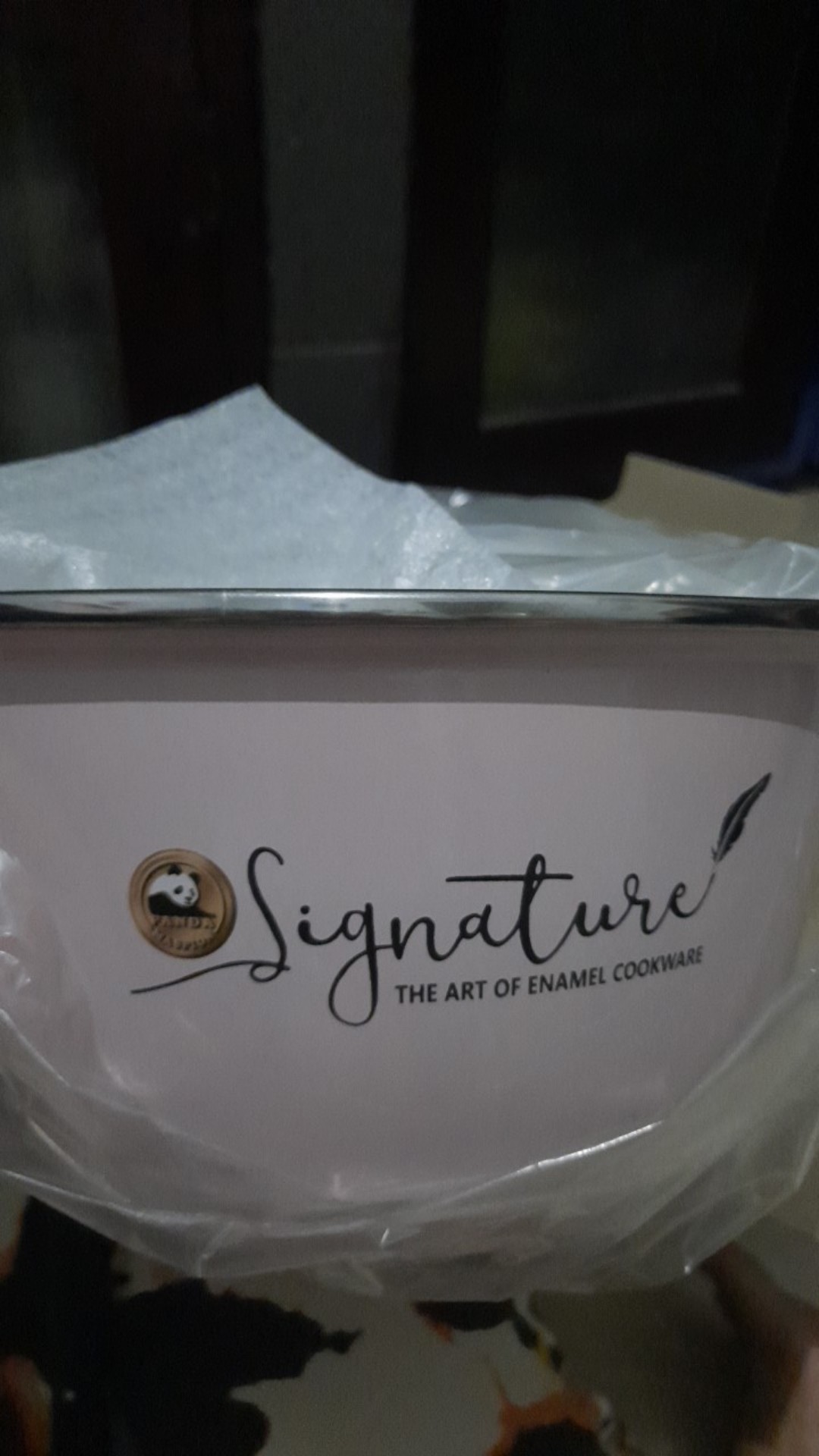 Maspion Ena Panci Serbaguna Dutch Oven / Stock Pot Enamel 24 Cm Panda Signature Pan + Tutup