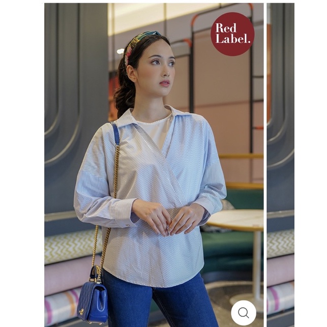 Lola Blouse Benang Jarum size s (under taq) kemeja putih buttonscarves New bukan preloved kemeja str