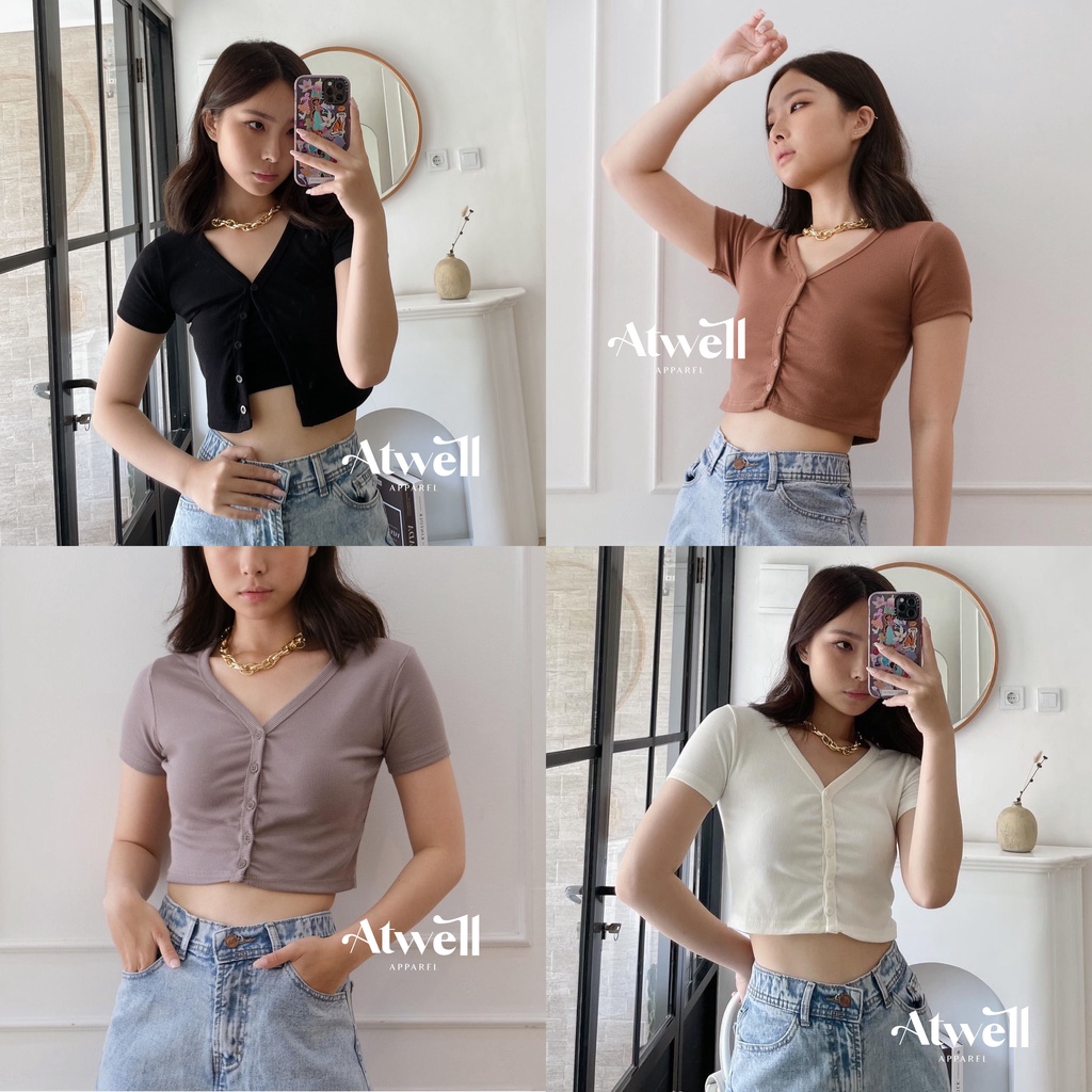 Tavi Basic Button Down Crop Top