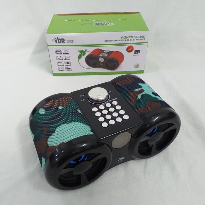 Speaker MP3+Bluetooth/USB/TF&amp;SD+Menu Quran Power Sound V-3900 VDR BAZZ