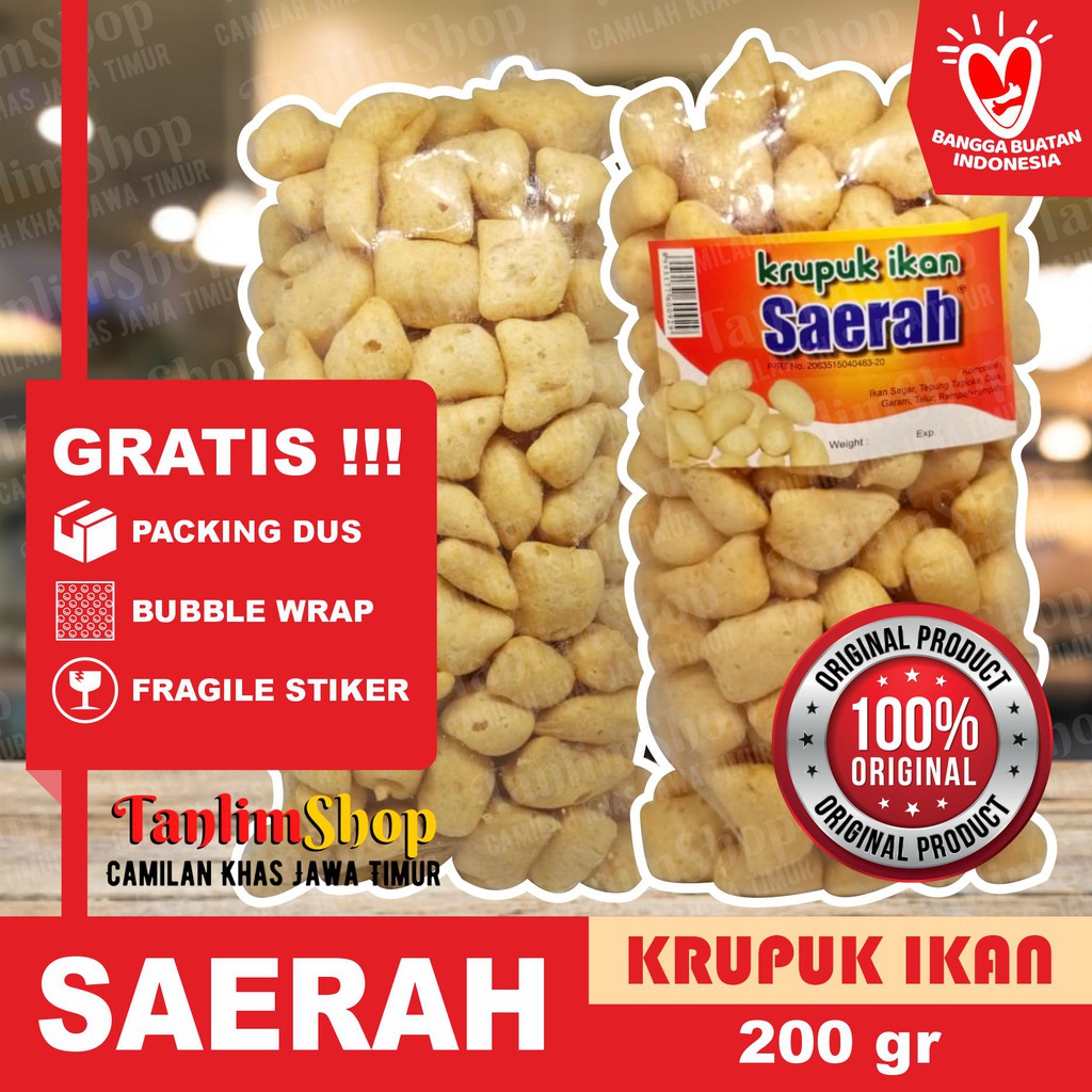 krupuk kerupuk ikan kuku macan Saerah Asli Sidoarjo 200gr