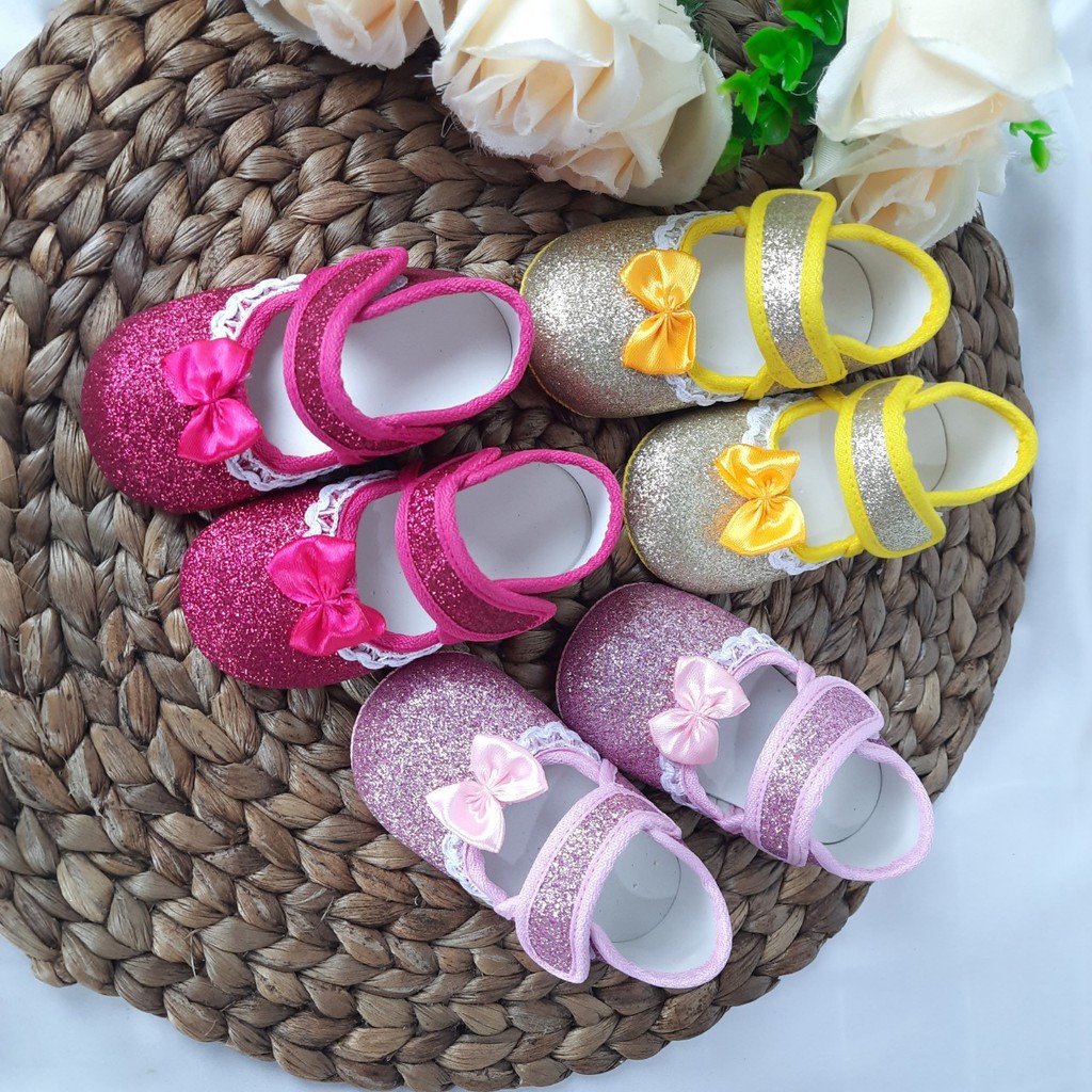 [TAMAN SEPATUKU] SEPATU TRENDY MURAH PREWALKER ANAK PEREMPUAN GLITTER PITA APX05