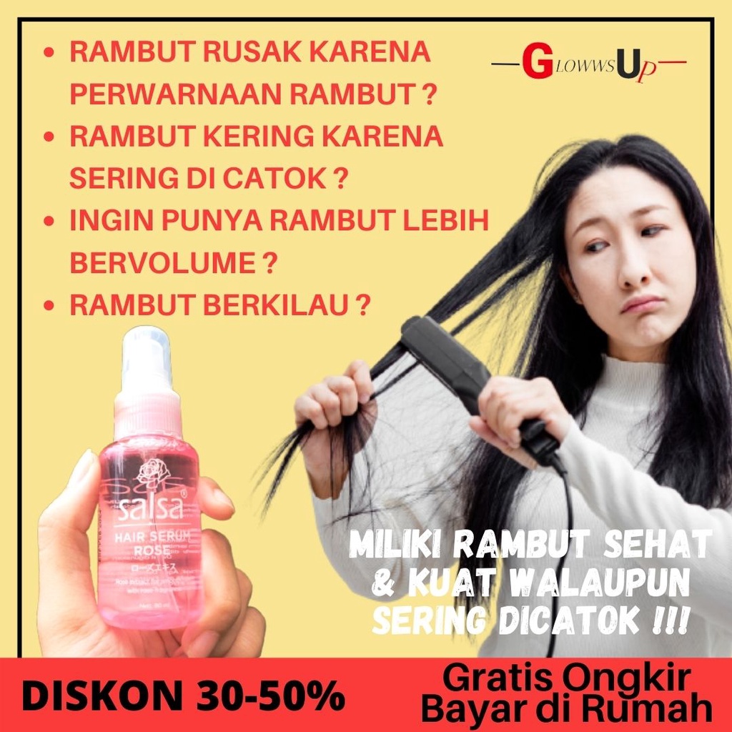 PELURUS RAMBUT SALSA HAIR SERUM ROSE 80ML ORIGINAL BPOM SERUM RAMBUT KERING TREATMENT RAMBUT