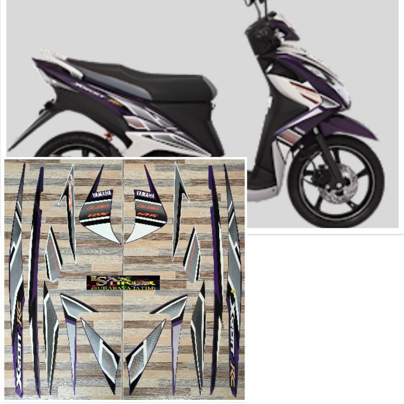 striping original Yamaha Xeon RC violet hitam ungu tahun 2013 2014