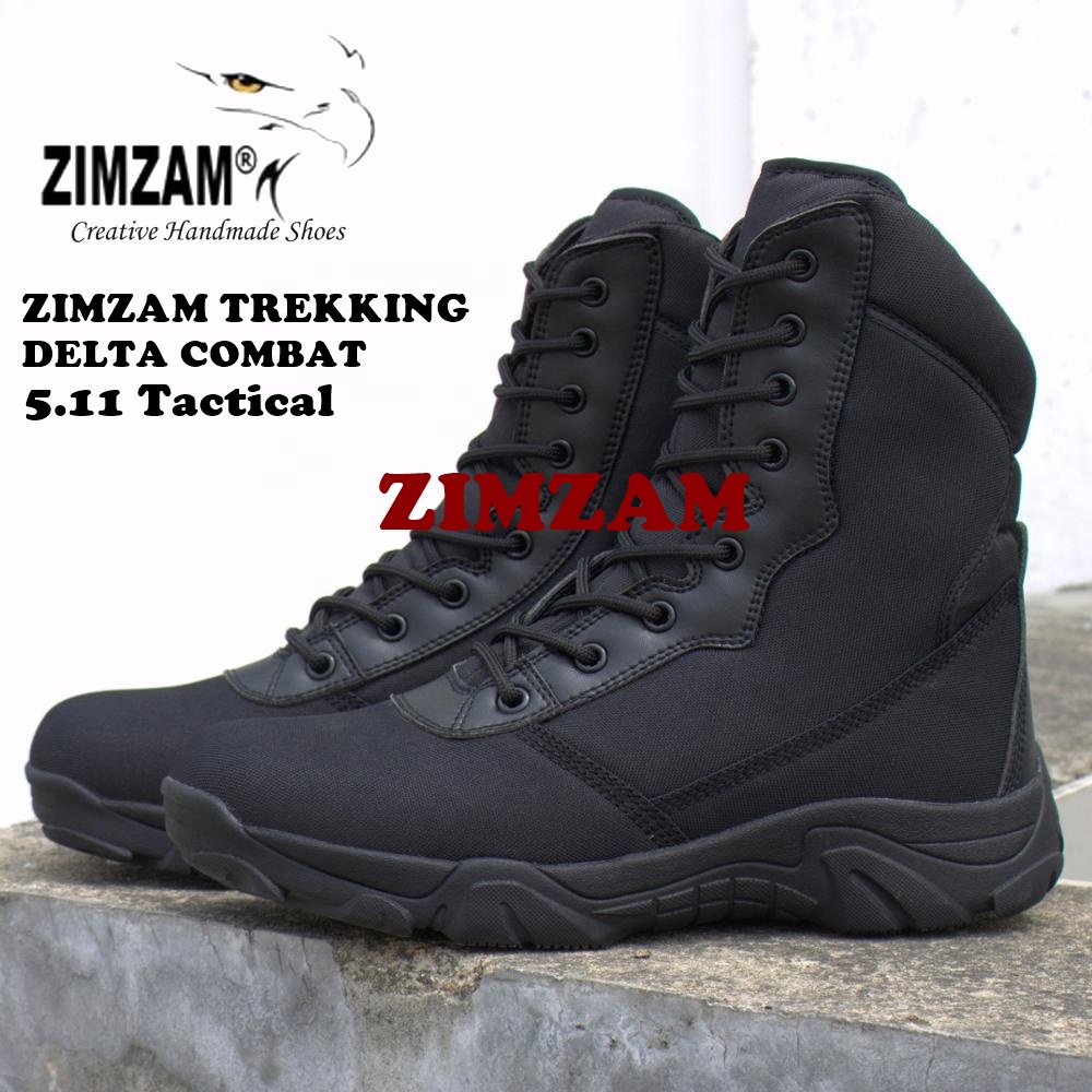 PROMO  SEPATU PRIA DELTA COMBAT 5.11 TACTICAL HITAM ARMY BOOTS SAFETY TOURING HIKING TRACKING