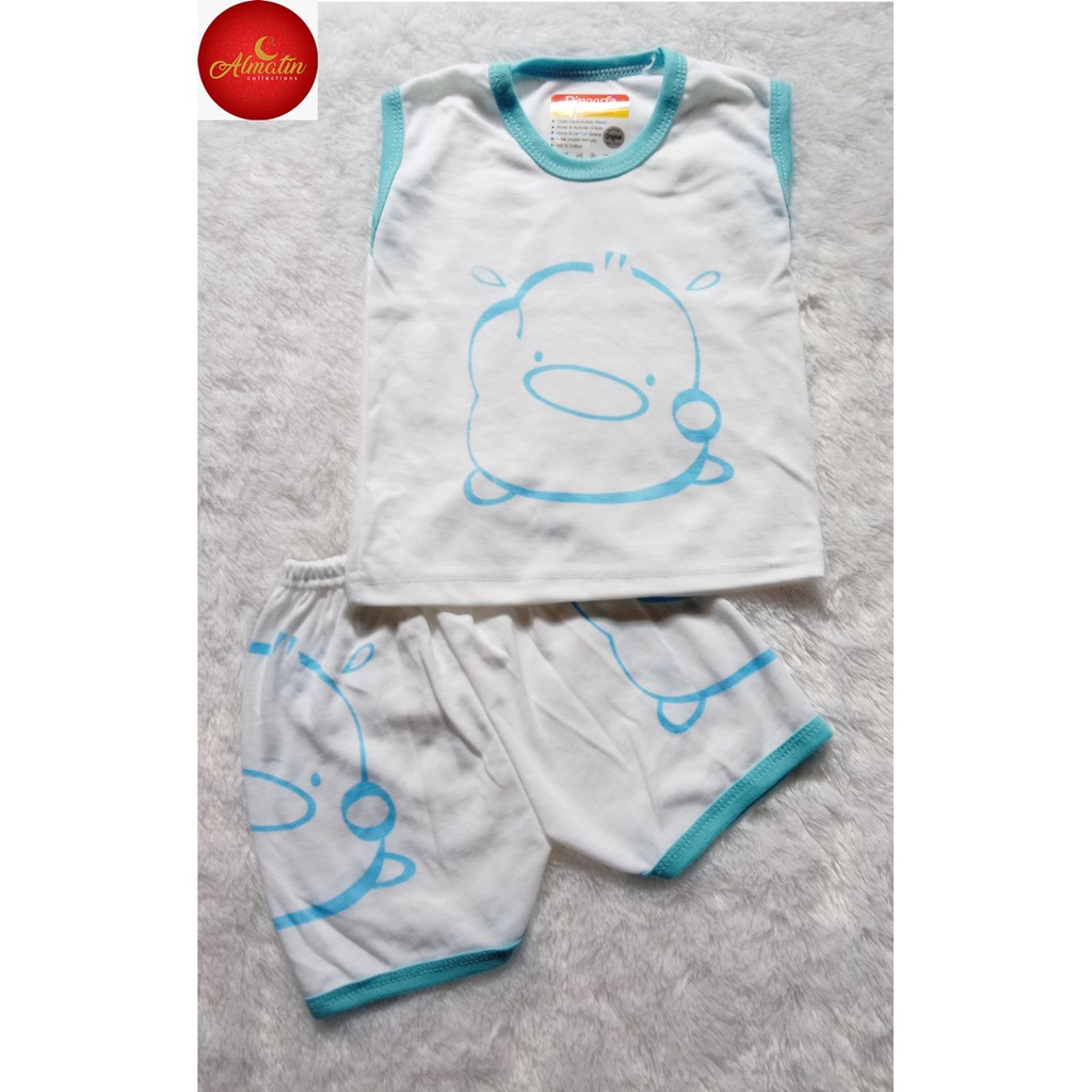 Setelan Baju Bayi Murah Lengan Kutung D noorfa. 3-12 Bulan Dapat 3 Stel/Baju Bayi Unisex 3 Stel