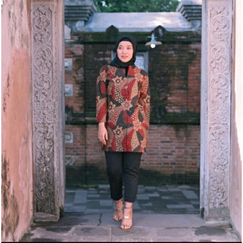 Promo Kemeja Batik Wanita Model Tunik Exclusive / Baju Batik Couple Bahan Katun Baturaden Premium