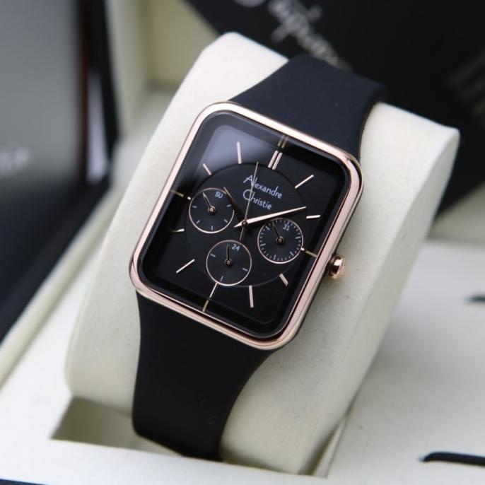 Jam Tangan Wanita Alexandre Christie AC 2744 Gold Black Original barang ada