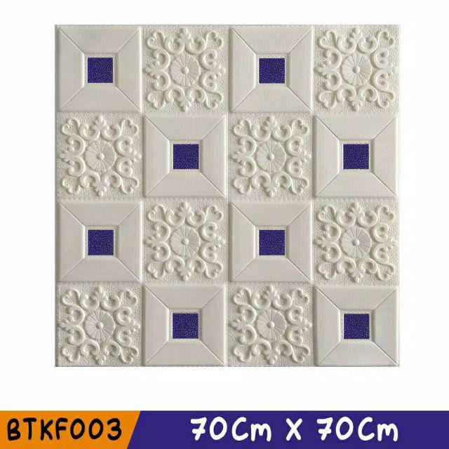 COD Wallpaper 3D Modern Batik Kubik Foam Stiker-Biru