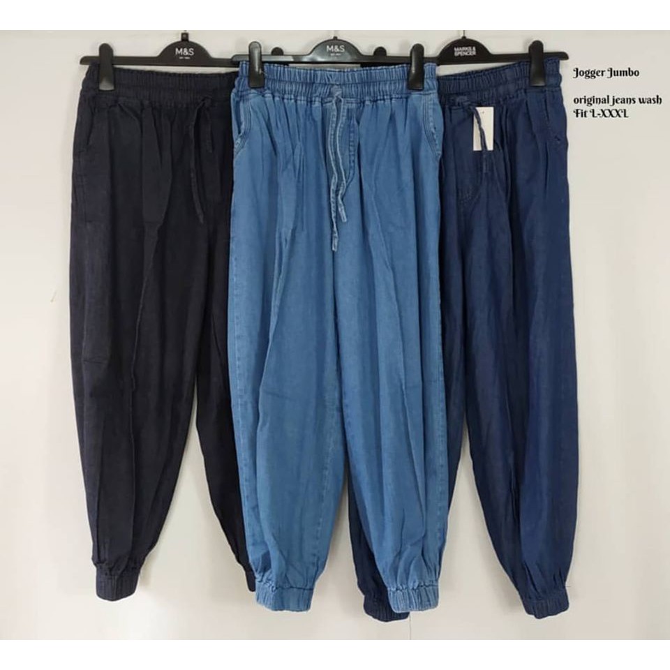 Jogger Jeans Titan Joger Super Jumbo XXXL Wanita Chubby Bahan Denim Wash