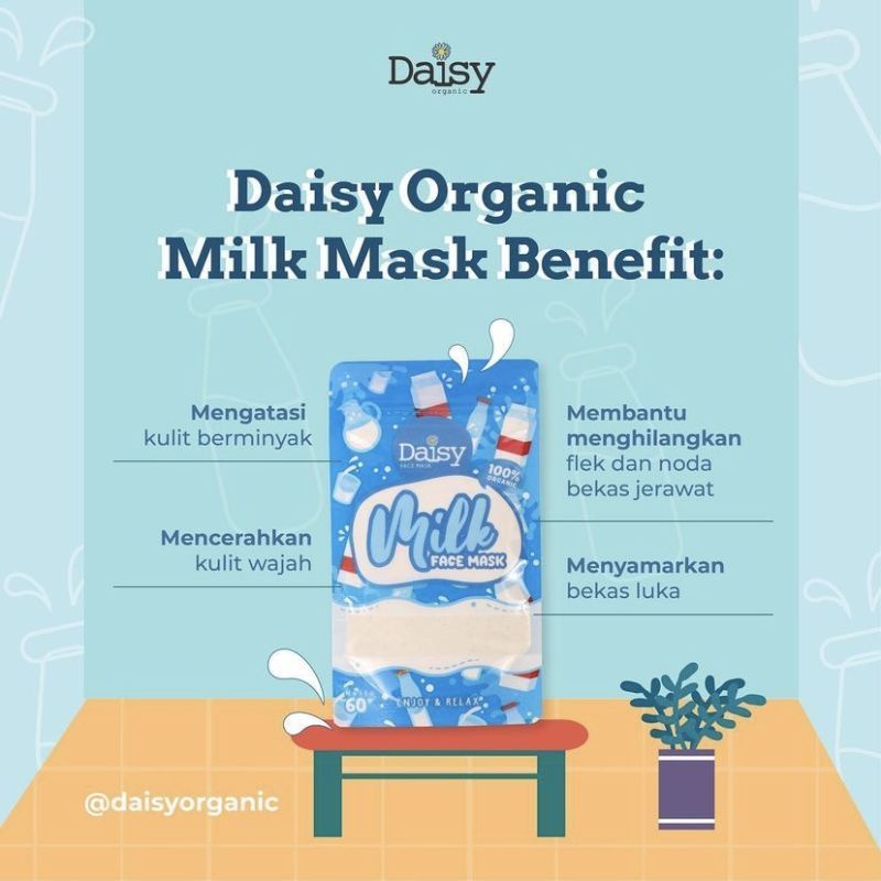 [FREE GIFT] Daisy Organic Masker Alami Perawatan Wajah Original 60gr
