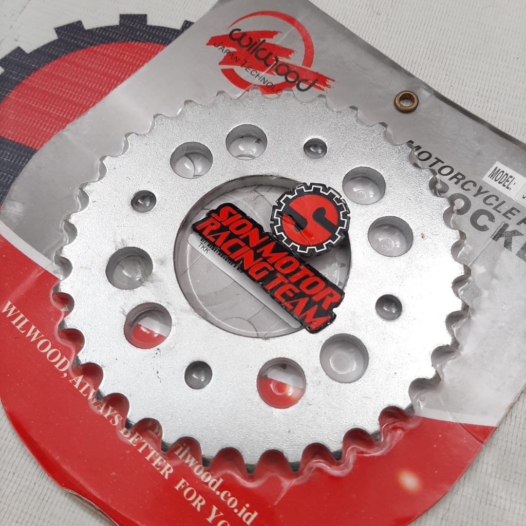 Gear Belakang Gir 428-32T Honda Supra Fit New / Karisma / Supra X 125 / Wave 125 Wilwood Chrome-1