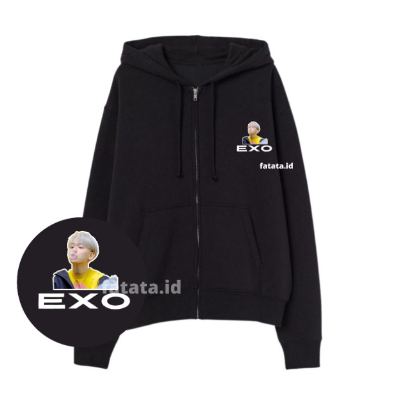 Custom Hoodie Zipper Baekhyun Exo