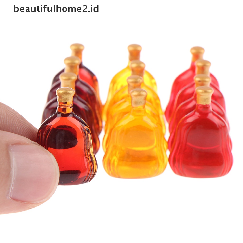 (Beautifulhome2.Id) 10pcs Miniatur Botol Wine Untuk Aksesoris Rumah Boneka