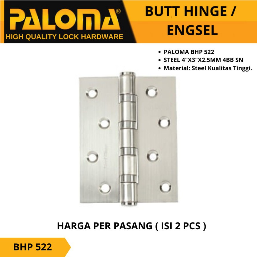 Engsel pintu Paloma BHP 522 4"2,5MM 4BB SN