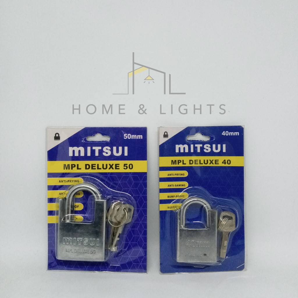 Mitsui Gembok Baja Deluxe PTH 40 dan 50 mm /  Gembok Jaket