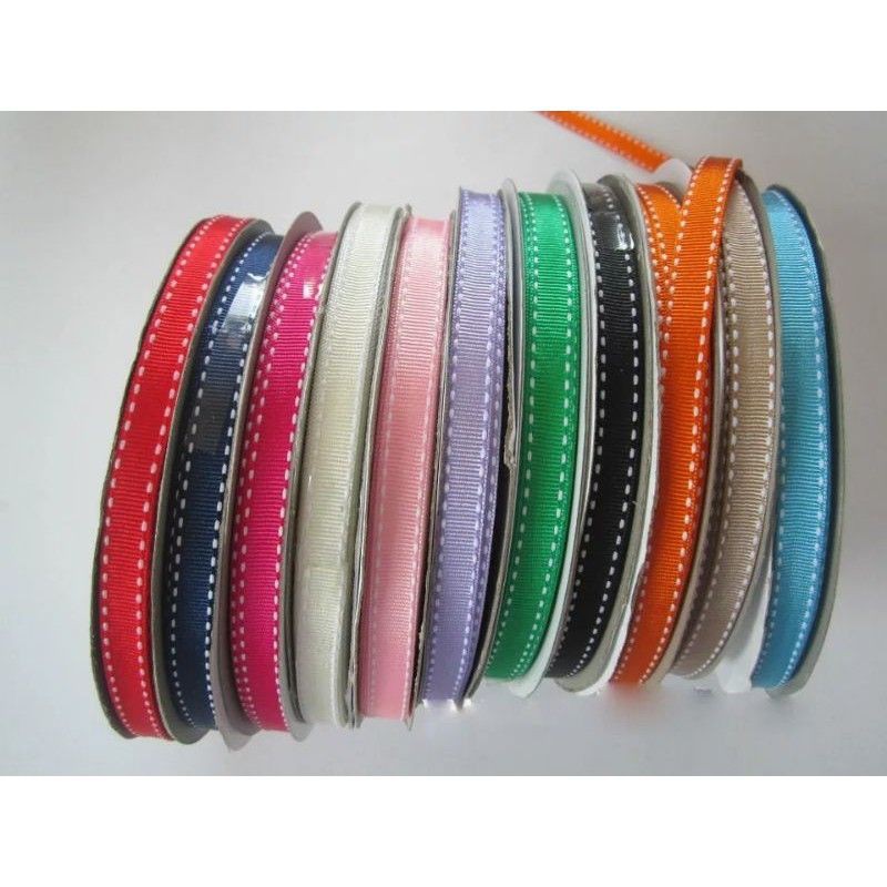 Pita Grossgrain List Putih 1cm harga per roll