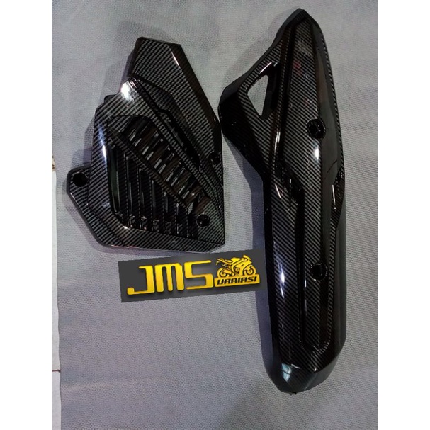 cover tutup carbon knalpot Vario 150 dan tutup radiator Vario 125 dan 150 led paket set pnp zoro