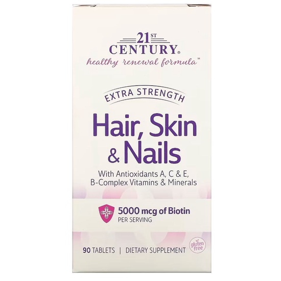 21st Century Extra Strength Hair Skin & Nails Biotin beauty USA