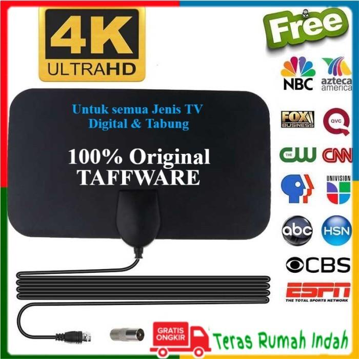 Tafware Antena Tv Digital Indor 4K Penguat Signal Booster 50-1500 Mil
