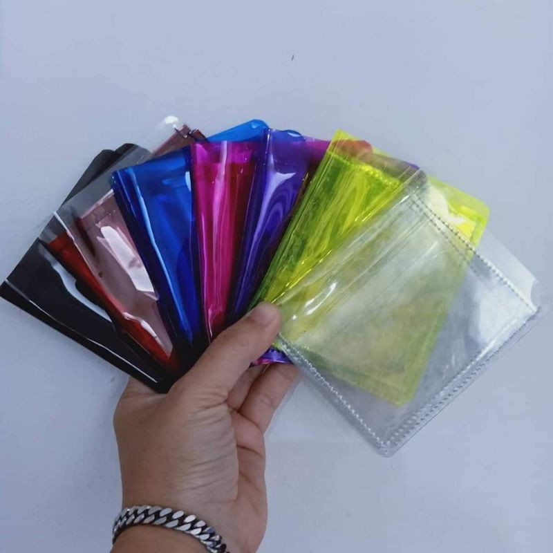 Dompet lipat transparan bahan plastik warna warni-Deluna80