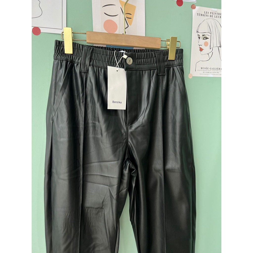 faux leather jogger