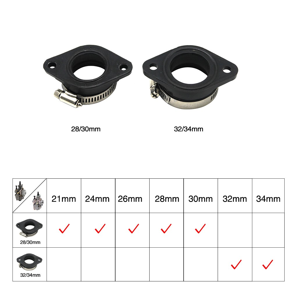 ZSDTRP Rubber Adapter Inlet Intake Pipe fit on KOSO Maikuni PWK KEIHIN OKO 21 24 26 28 30 32 34mm Carburetor Universal UTV ATV-3