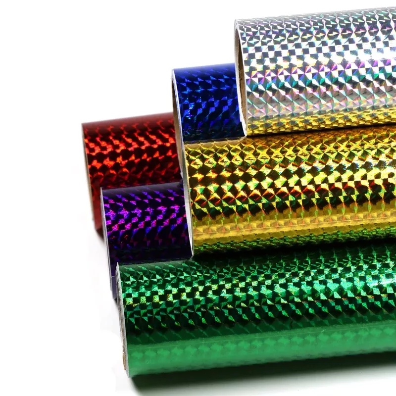 (/roll) Skotlet Sticker Sisik Ikan 3D Hologram 45CM X 100CM Chrome Silver Bahan Cutting