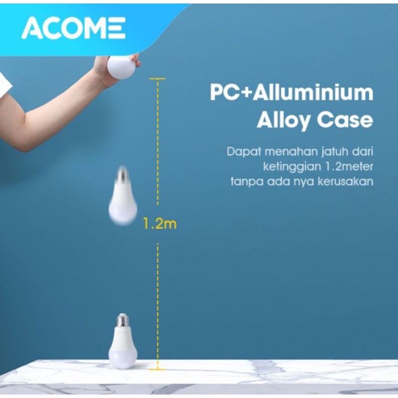 Acome Lampu Bohlam Smart WIFI LED 12W RGB Garansi Resmi 1 Tahun AL01